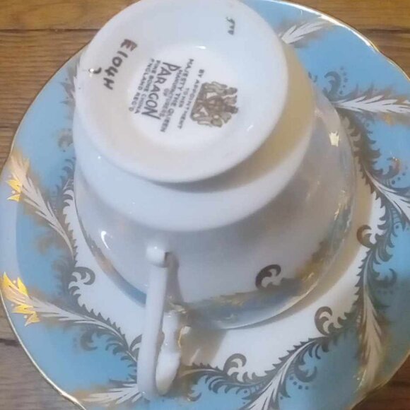 PARAGON! Antique Fine Bone China made in england pattern# E104H cup+saucer Set - Picture 4 of 5